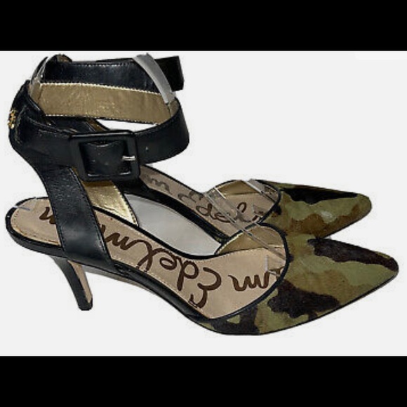 Beautiful Calf hair Sam Edelman camouflage heels with strap - Picture 2 of 6